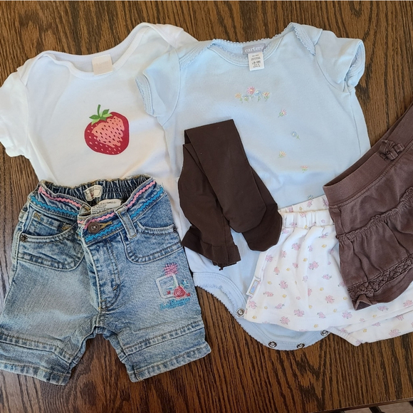 Girl's 6-9 mos 6-piece summer bundle Girls' Summer Bundle 6-9mos Carter's Jumpin - Picture 2 of 16